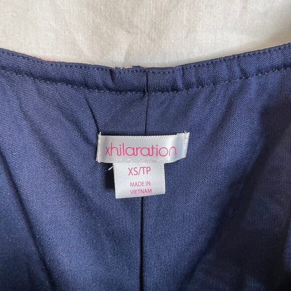 XHILARATION‎ Longsleeve Cold Shoulder Dark Floral Navy Dress Lace Extra Small XS - Picture 4 of 4